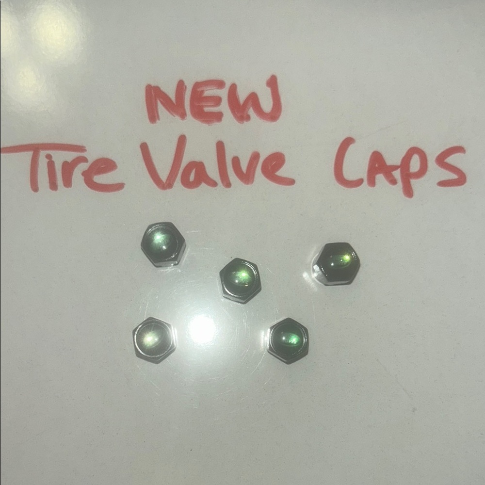 Green Tire Valve Caps